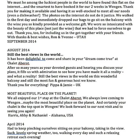 Flat #1, Aberot, Wengen, Switzerland Appartement